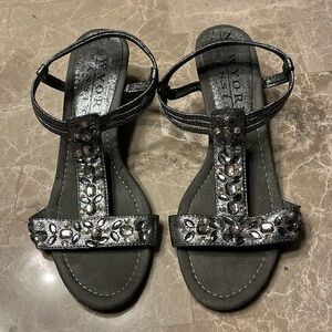 New York Transit jeweled sandals, size 7.5